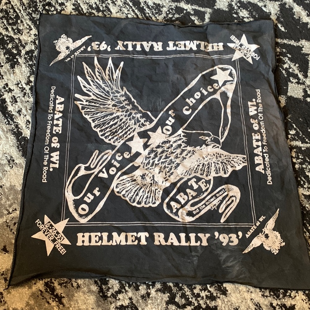 Vintage ABATE helmet rally 1993 bandana